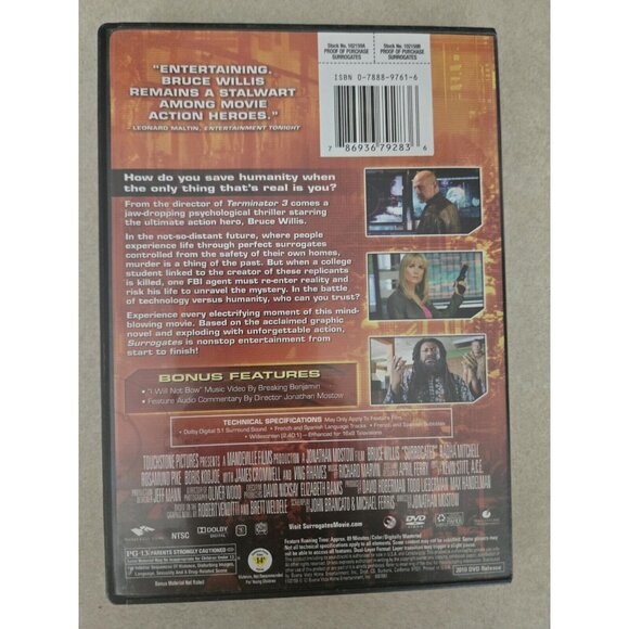 Bruce Willis "Surrogates" DVD Sci-Fi Action Movie - Picture 2 of 2